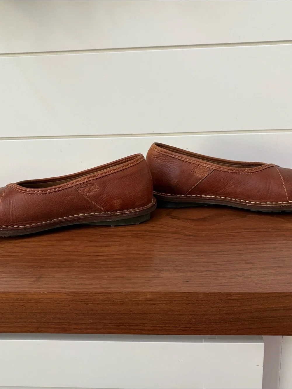 Vintage Dr. Martens Brown Leather Ballet Flats Shoes Sz 5 Slip Ons Classic Boho - Picture 6 of 9